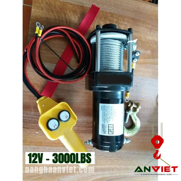 Tời điện 12V kéo xe 3000LBS - 1362kg